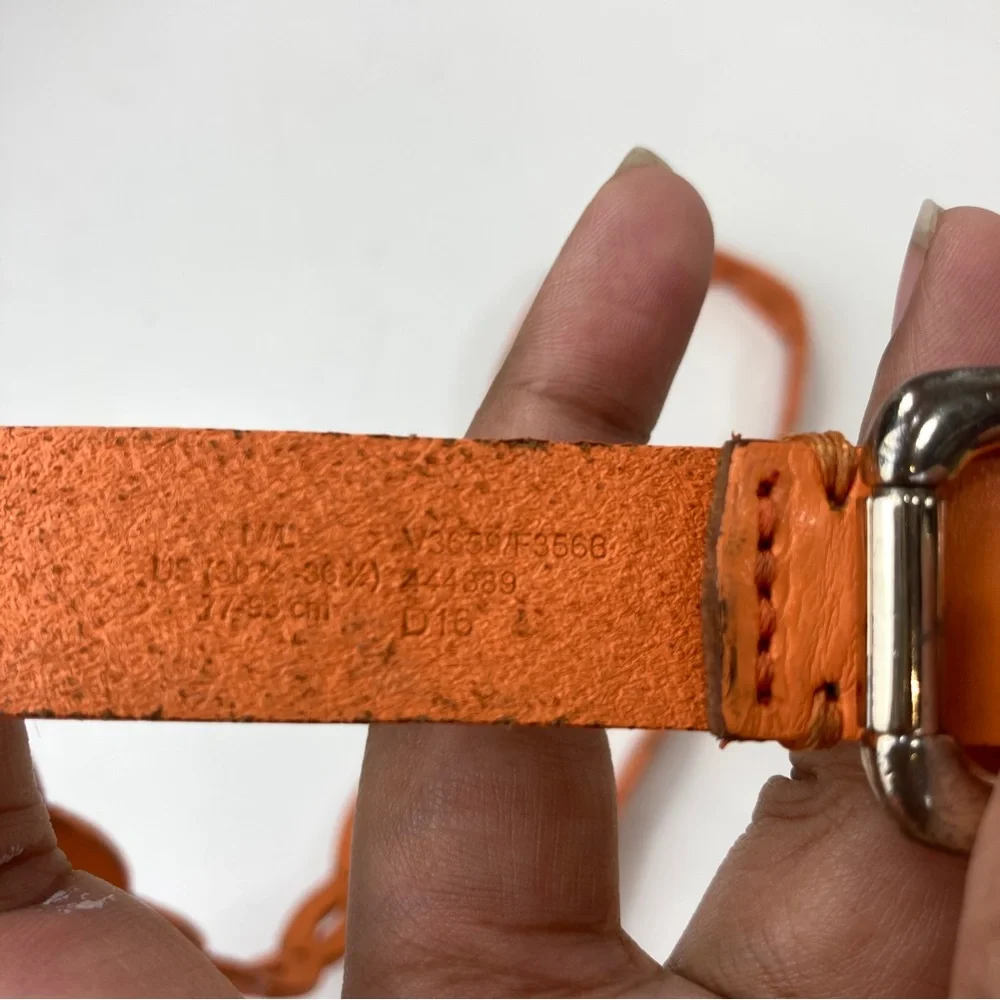 Lands End Women's Perforated Orange Belt M/L